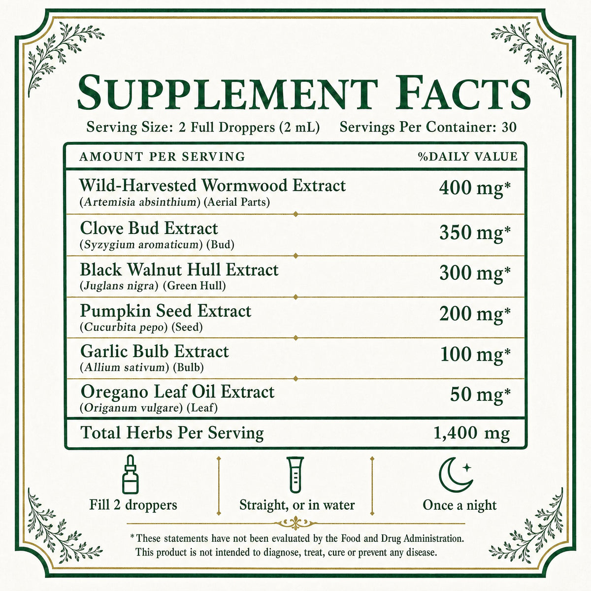 Wild-Harvested Wormwood Herbal Drops
