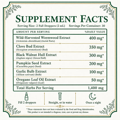 Wild-Harvested Wormwood Herbal Drops