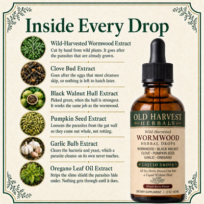 Wild-Harvested Wormwood Herbal Drops